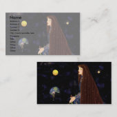 Dame en bloemen visitekaartje (Voorkant / Achterkant)