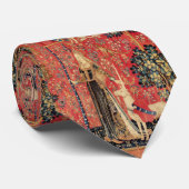 DAME EN EENHOORN, Leeuw, Bloemen, Dieren Fantasie Stropdas (Opgerold)