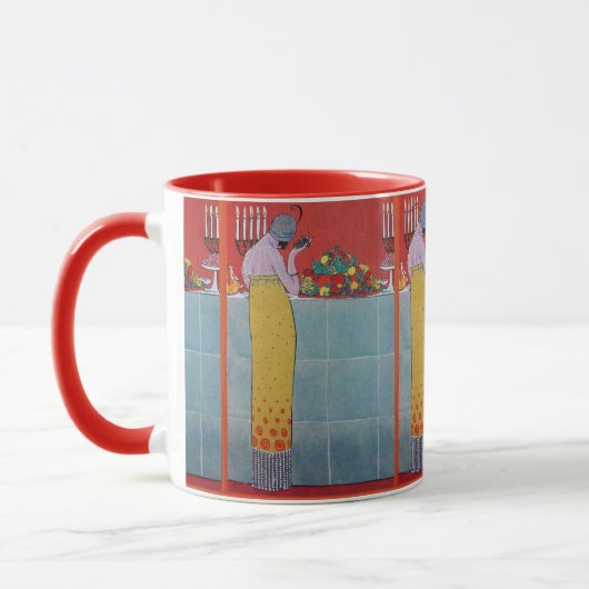 DAME EN FRUITEN TAfel SET ART DECO SCHOONHEID MODE Mok (Links)