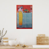 DAME EN FRUITEN TAfel SET ART DECO SCHOONHEID MODE Poster (Keuken)