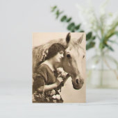 Dame en Paard Briefkaart (Staand voorkant)
