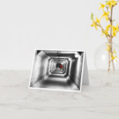 Dame en rouge - Carte blanche (Fleur jaune)