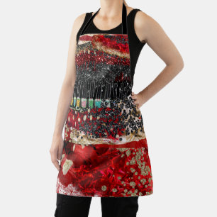 Dame en tablier glamour rouge