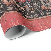 Dame en Unicorn Medieval Tapestry Touch Cadeaupapier (Rol Hoek)