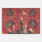 Dame en Unicorn Medieval Tapestry Touch Inpakpapier Vel (Voorkant 3)