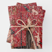 Dame en Unicorn Medieval Tapestry Touch Inpakpapier Vel (In situ)