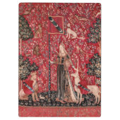 Dame en Unicorn Medieval Tapestry Touch Klembord (Achterkant)