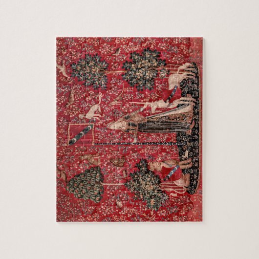 Dame en Unicorn Medieval Tapestry Touch Legpuzzel (Verticaal)