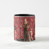 Dame en Unicorn Medieval Tapestry Touch Mok (Midden)