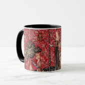 Dame en Unicorn Medieval Tapestry Touch Mok (Voorkant links)
