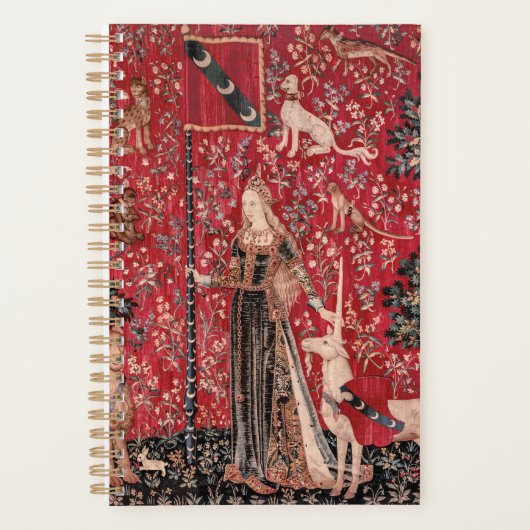 Dame en Unicorn Medieval Tapestry Touch Planner (Voorkant)