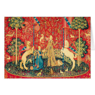 DAME ET LICORNE Fleurs,Animaux Fantaisie Noël