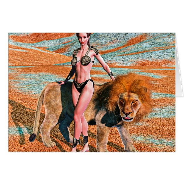 Dame et Lion (Devant horizontal)