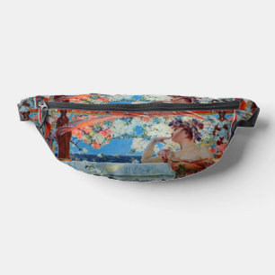 Dame et paon Art nouveau