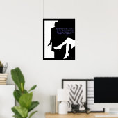 Dame et une porte - impression noir (Bureau à domicile)