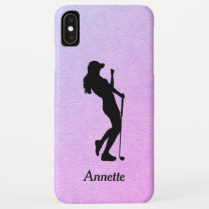 Dame Golf Sports Design Leather kijkt Persoonlijk iPhone XS Max Hoesje