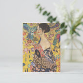 Dame Gustav Klimt Avec Carte Postale Fan (Debout devant)