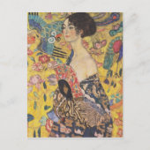 Dame Gustav Klimt Avec Carte Postale Fan (Devant)