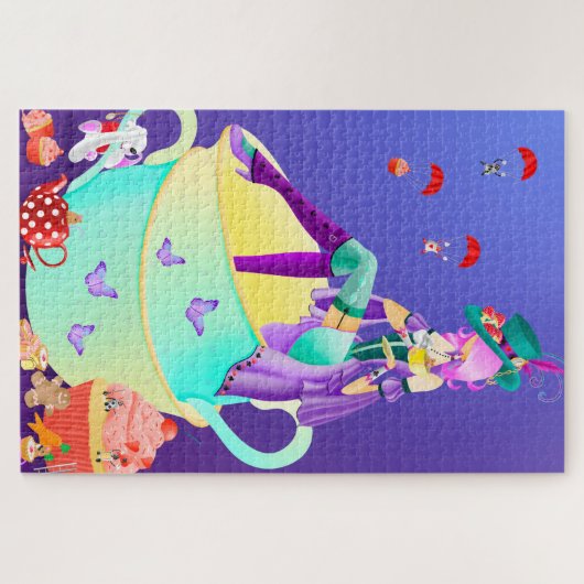 Dame hantée dans Teacup Jigsaw Puzzle (Horizontal)