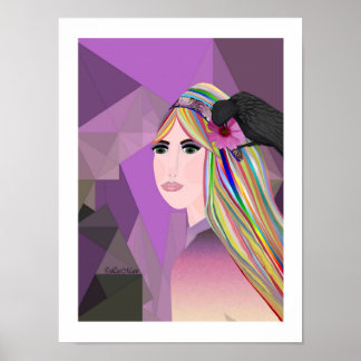 Dame heeft Crow LeeMarie Creatief Ontwerp Poster