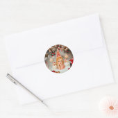 dame hoofd vaas kerst holt howard santa ronde sticker (Envelop)