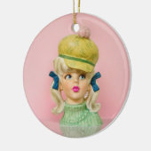 dame hoofd vaas tiener mod Pet vlechten Keramisch Ornament (Links)