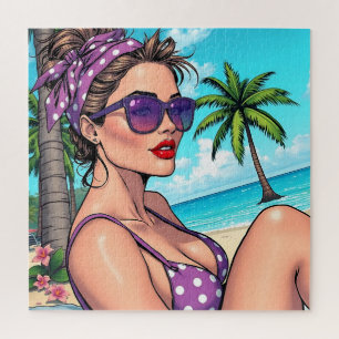 Dame in Bikini Retro Breach Legpuzzel