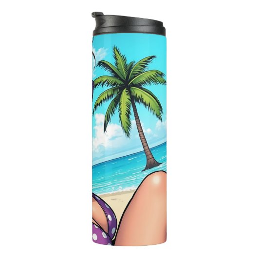 Dame in Bikini Retro Breach Thermosbeker (Geroteerd rechts)