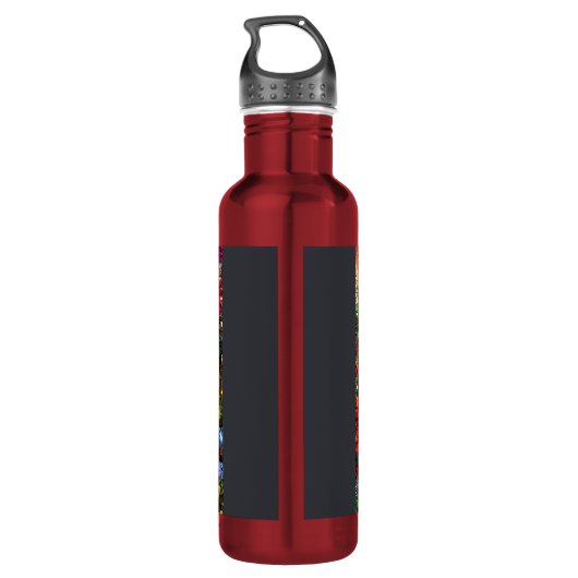  dame in bloementuin kleurrijk waterfles  (Achterkant)