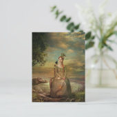 dame in briefkaart (Staand voorkant)