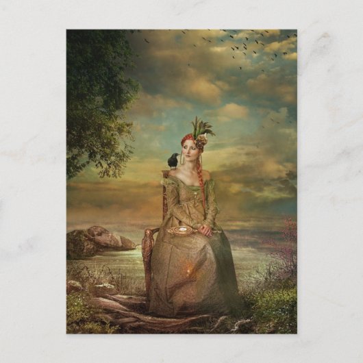 dame in briefkaart (Voorkant)