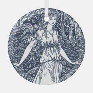 dame in de Bossen Glas Ornament