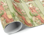 Dame in de kas met bloemen cadeaupapier (Rol Hoek)