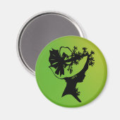 Dame in een Bonnet 20 Green AH2010 Magneet (Voorkant / Achterkant)