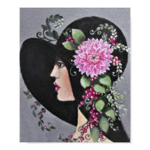 Dame in een decoratief Pet