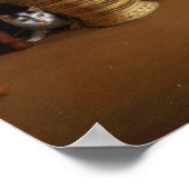 Dame in een gele en rode jurk poster (Hoek)