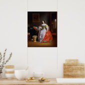 Dame in een gele en rode jurk poster (Keuken)