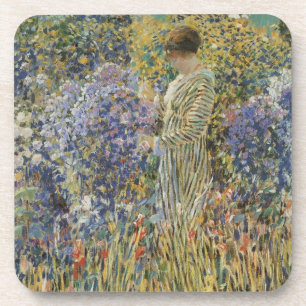 Dame in een tuin van Frederick Frieseke, fijne kun Bier Onderzetter