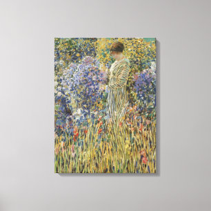 Dame in een tuin van Frederick Frieseke, fijne kun Canvas Afdruk