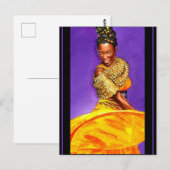 Dame in Gele Dress 2004 Water Color Briefkaart (Voorkant / Achterkant)