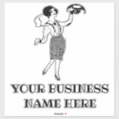 Dame in geruite jurk kunst doorzichtig sticker (Vel)