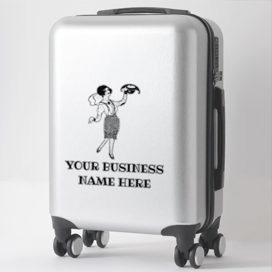 Dame in geruite jurk  kunst doorzichtig sticker (Koffer)