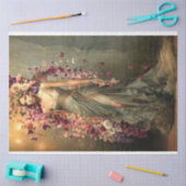 Dame in Groen, Portret & Levendige Bloemenkunst Tissuepapier (Craft)