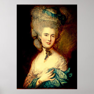 Dame in het blauw Georgisch duchess gainsborough Poster