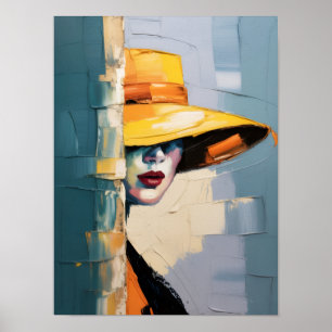 Dame in het Gele Pet Poster