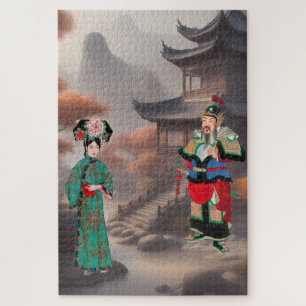 Dame in modern Manchu kostuum Legpuzzel