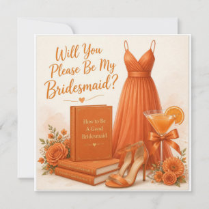 Dame in Oranje Bruidsmeisje Voorstel