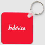 Dame in rode sleutelhanger (Achterkant)