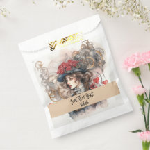 Dame in Rode Valentijn Kiss steampunk waterverf