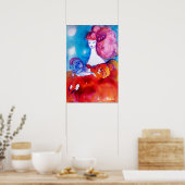 DAME IN ROOD , POSTER (Keuken)